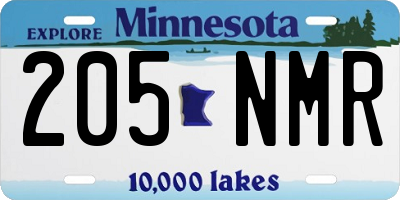 MN license plate 205NMR