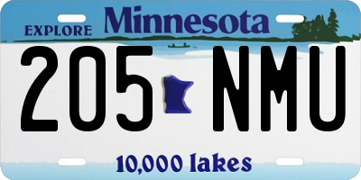 MN license plate 205NMU