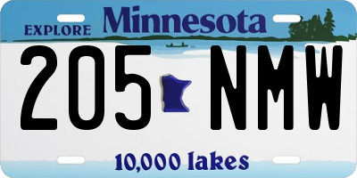MN license plate 205NMW