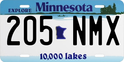 MN license plate 205NMX