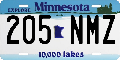 MN license plate 205NMZ