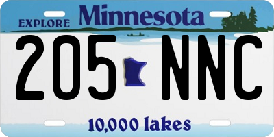 MN license plate 205NNC