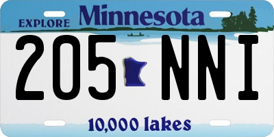 MN license plate 205NNI