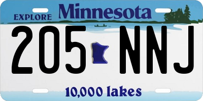 MN license plate 205NNJ
