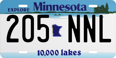 MN license plate 205NNL