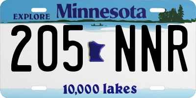 MN license plate 205NNR