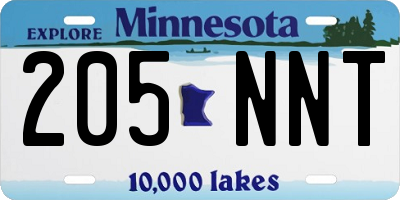 MN license plate 205NNT