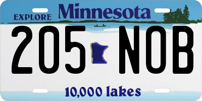 MN license plate 205NOB