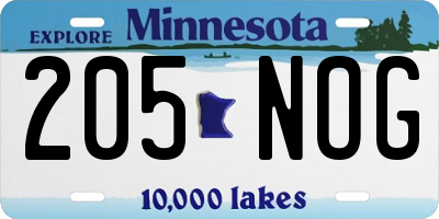 MN license plate 205NOG
