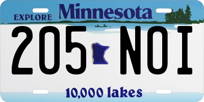 MN license plate 205NOI