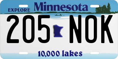 MN license plate 205NOK