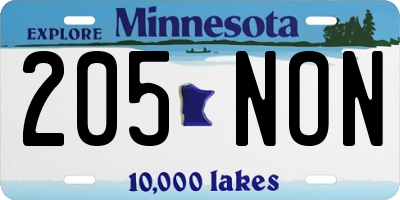 MN license plate 205NON