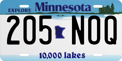 MN license plate 205NOQ