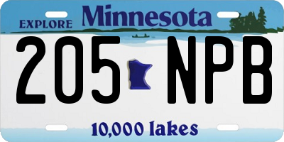 MN license plate 205NPB