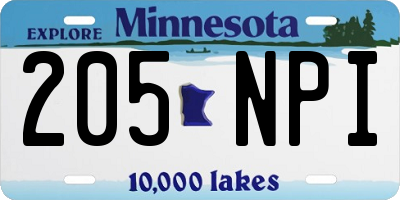 MN license plate 205NPI