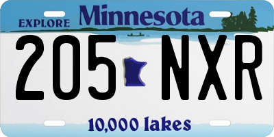 MN license plate 205NXR