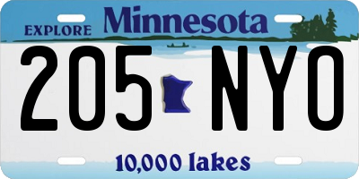 MN license plate 205NYO