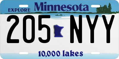 MN license plate 205NYY