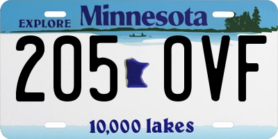 MN license plate 205OVF