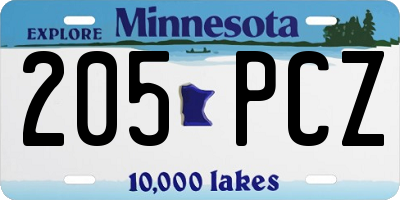MN license plate 205PCZ