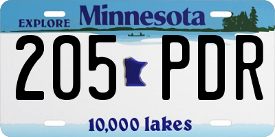 MN license plate 205PDR