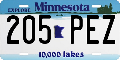 MN license plate 205PEZ