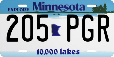 MN license plate 205PGR