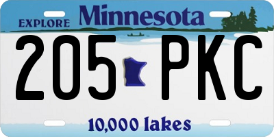 MN license plate 205PKC