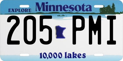 MN license plate 205PMI