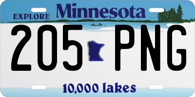 MN license plate 205PNG