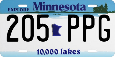 MN license plate 205PPG