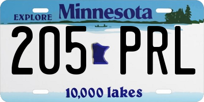 MN license plate 205PRL