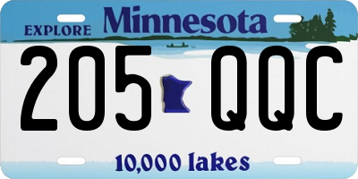 MN license plate 205QQC