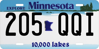 MN license plate 205QQI