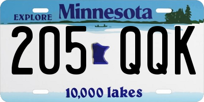 MN license plate 205QQK