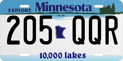 MN license plate 205QQR