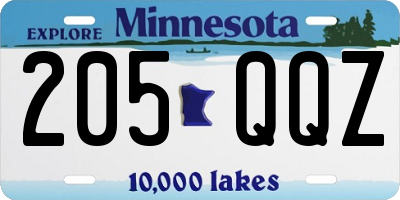 MN license plate 205QQZ