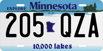 MN license plate 205QZA