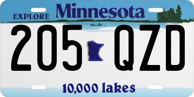 MN license plate 205QZD