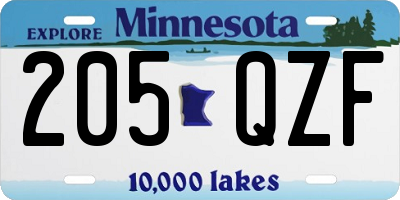 MN license plate 205QZF