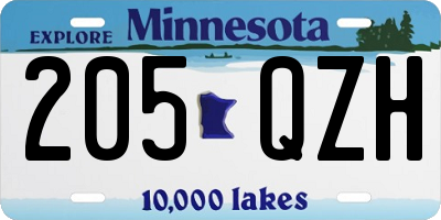 MN license plate 205QZH