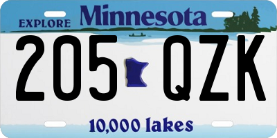 MN license plate 205QZK