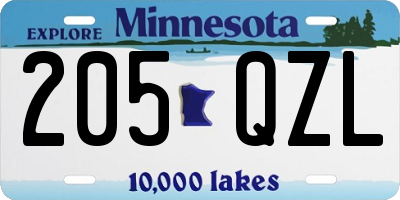 MN license plate 205QZL