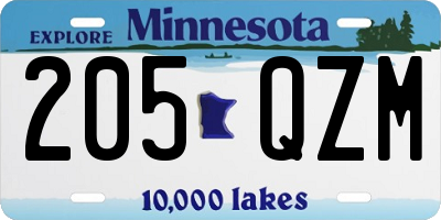 MN license plate 205QZM