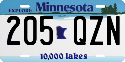 MN license plate 205QZN