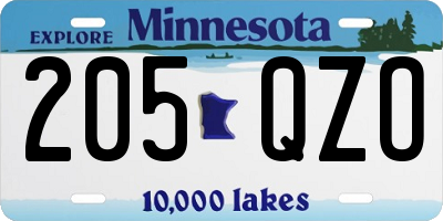 MN license plate 205QZO