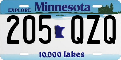 MN license plate 205QZQ
