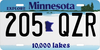 MN license plate 205QZR