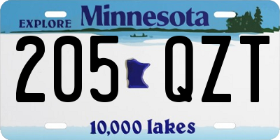 MN license plate 205QZT