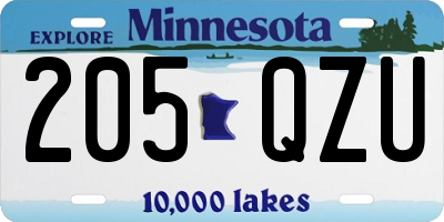MN license plate 205QZU